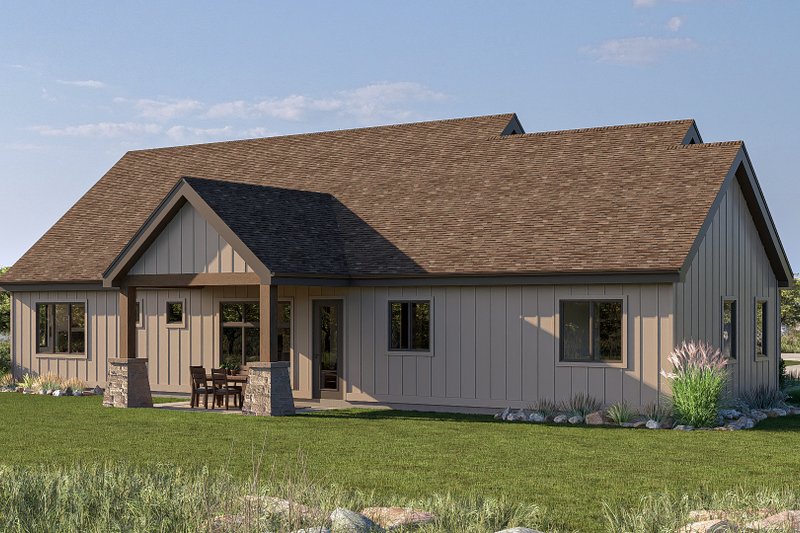 Architectural House Design - Exterior - Rear Elevation for Craftsman House Plan #455-275 - 3 bed, 2 bath