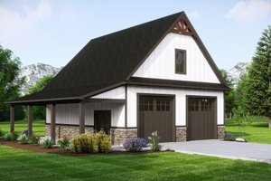 Country Exterior - Front Elevation Plan #1064-308