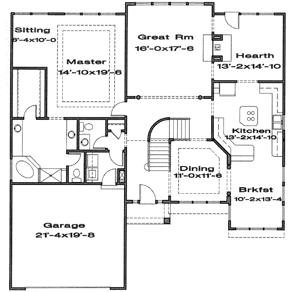 Cottage Floor Plan - Main Floor Plan #6-183