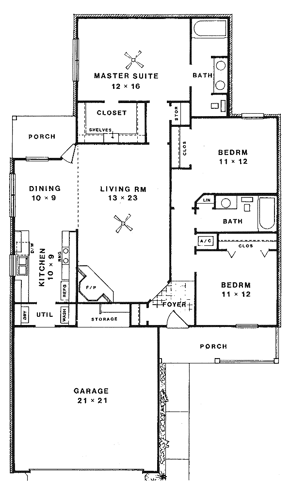 Traditional Floor Plan - Main Floor Plan #14-138