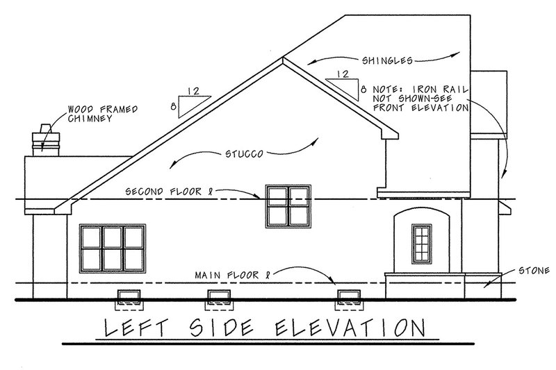 House Blueprint - Exterior - Other Elevation for European House Plan #20-1231 - 3 bed, 2.5 bath