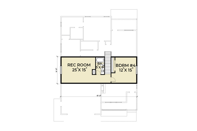 Home Plan - Floor Plan - Upper Floor for Craftsman House Plan #1070-20 - 4 bed, 3 bath
