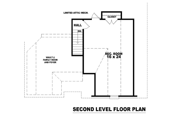 Floor Plan - Upper Floor for European House Plan #81-764 - 3 bed, 2 bath