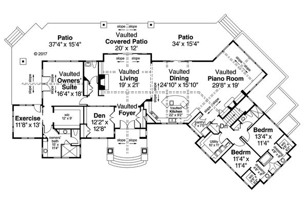 House Plan Design - European Floor Plan - Main Floor Plan #124-1062