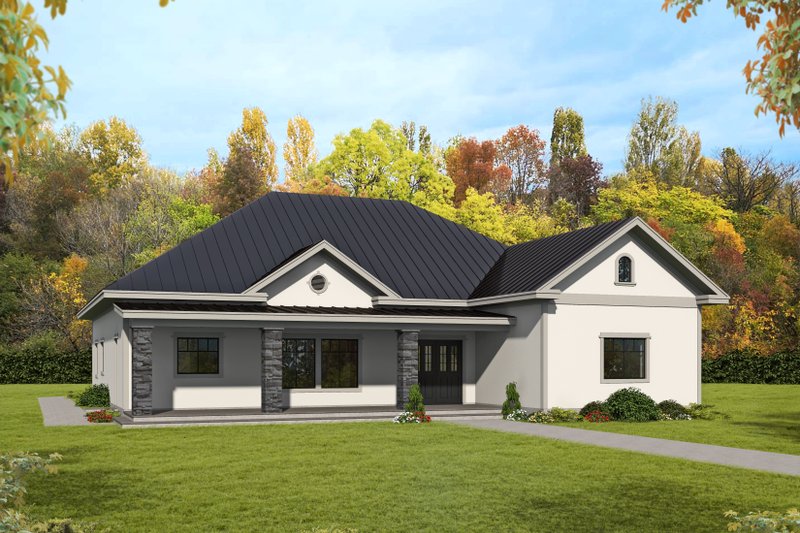 Architectural House Design - Ranch Exterior - Front Elevation Plan #117-906