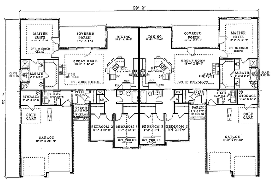 Floor Plan - Main Floor for European House Plan #17-1082 - 3 bed, 2 bath