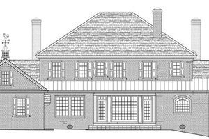 Exterior - Rear Elevation for Southern House Plan #137-395 - 5 bed, 6 bath