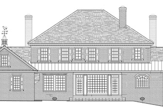 Exterior - Rear Elevation for Southern House Plan #137-395 - 5 bed, 6 bath