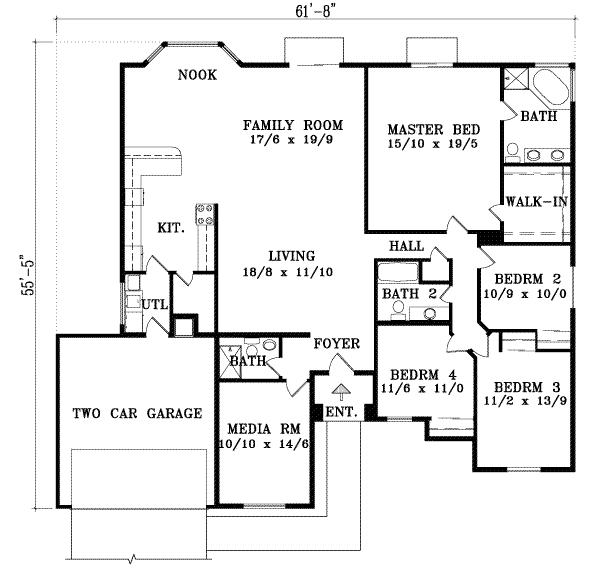 Adobe / Southwestern Floor Plan - Main Floor Plan #1-1458
