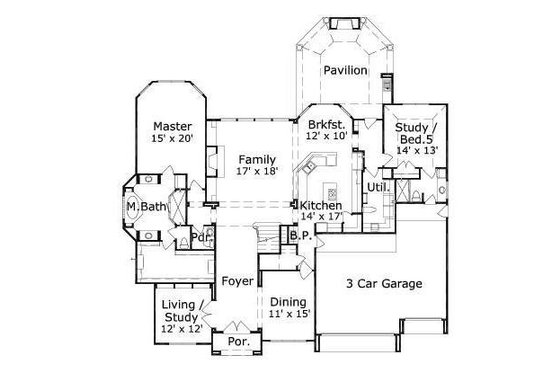 Floor Plan - Main Floor for European House Plan #411-327 - 5 bed, 4.5 bath