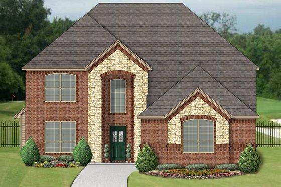 Exterior - Front Elevation for European House Plan #84-630 - 4 bed, 2.5 bath
