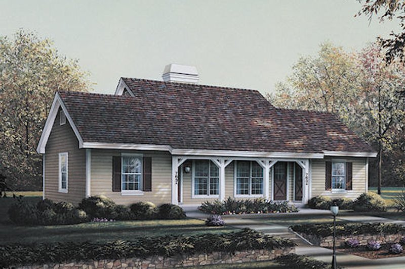 Country Style House Plan - 1 Beds 1 Baths 1076 Sq/Ft Plan #57-570