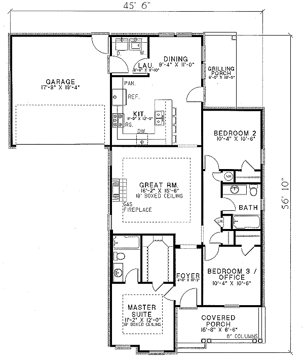 House Design - Traditional Floor Plan - Main Floor Plan #17-198