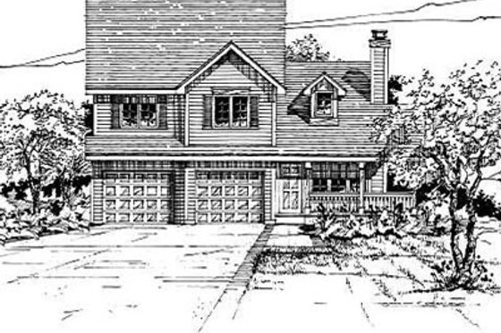 Exterior - Front Elevation for Traditional House Plan #50-212 - 3 bed, 2.5 bath
