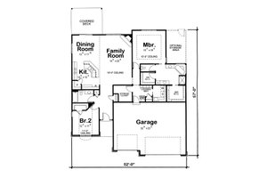 Floor Plan - Main Floor for Traditional House Plan #20-2089 - 2 bed, 2 bath