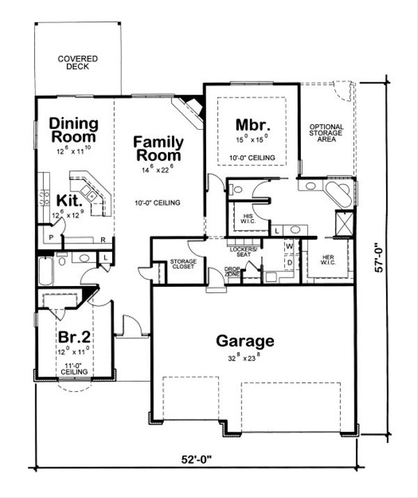 Home Plan - Traditional Floor Plan - Main Floor Plan #20-2089