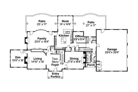 Floor Plan - Main Floor for Traditional House Plan #124-463 - 6 bed, 6.5 bath
