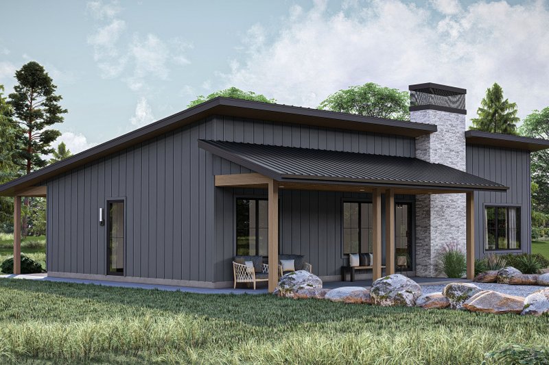 House Blueprint - Exterior - Other Elevation 1 for Modern House Plan #455-470 - 3 bed, 2.5 bath