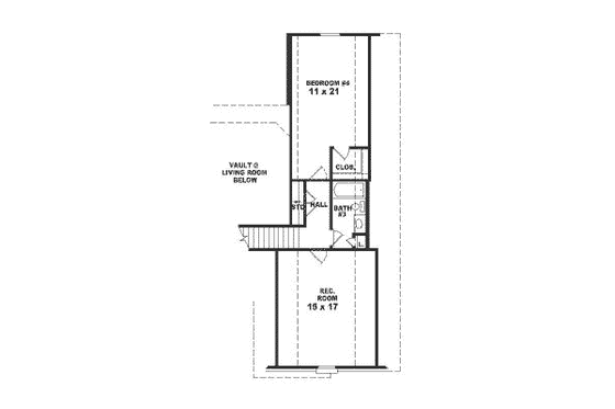 Floor Plan - Upper Floor for European House Plan #81-285 - 4 bed, 3 bath