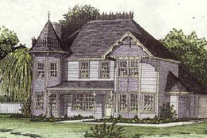 Victorian Exterior - Front Elevation Plan #16-203
