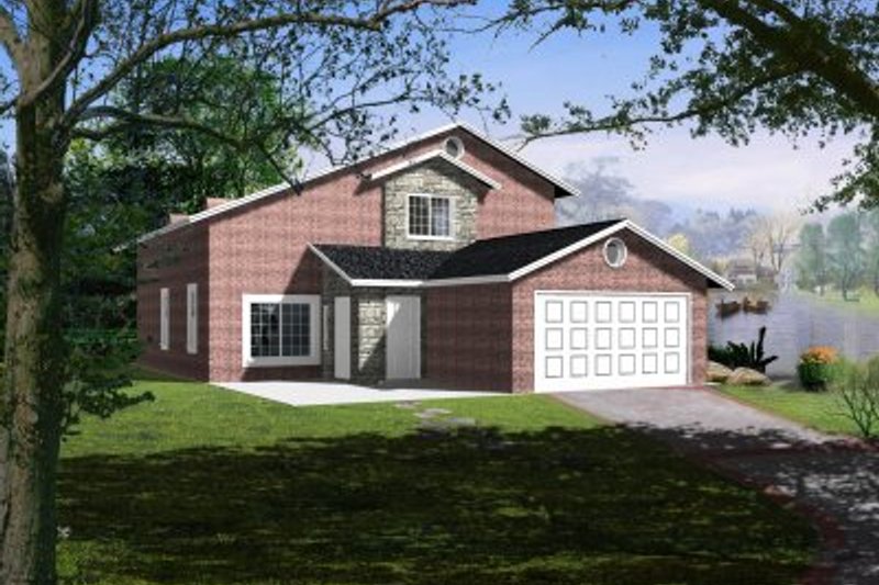 House Design - Adobe / Southwestern Exterior - Front Elevation Plan #1-411