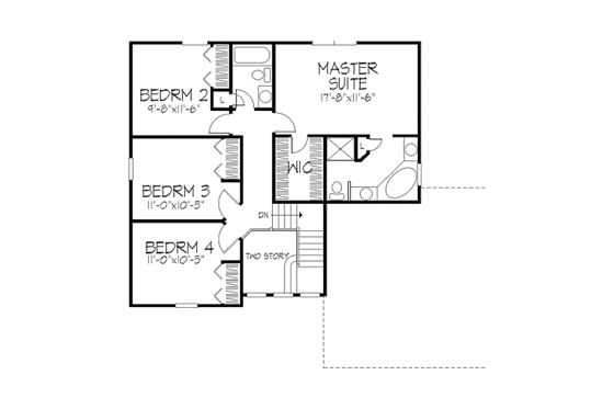Floor Plan - Upper Floor for Country House Plan #320-452 - 4 bed, 2.5 bath