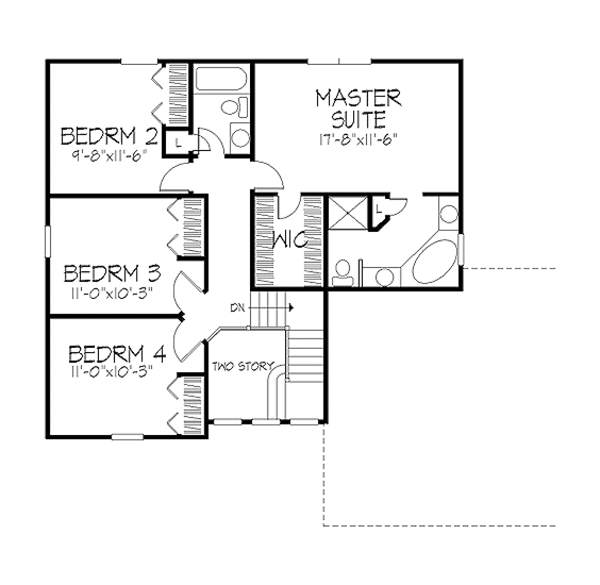 Home Plan - Country Floor Plan - Upper Floor Plan #320-452