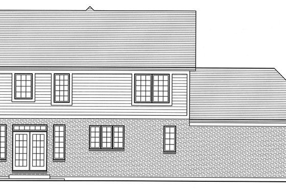 Exterior - Rear Elevation for Traditional House Plan #46-496 - 4 bed, 2.5 bath