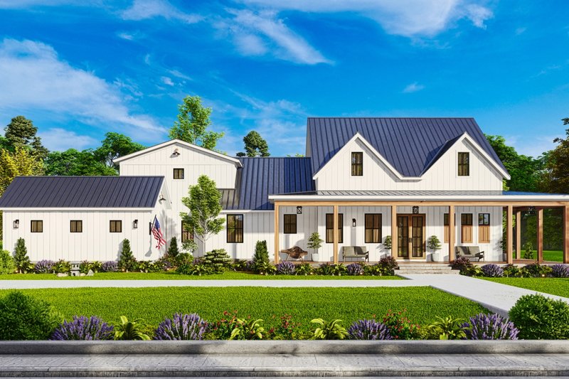 Architectural House Design - Exterior - Front Elevation 3 for Farmhouse House Plan #54-588 - 3 bed, 2.5 bath