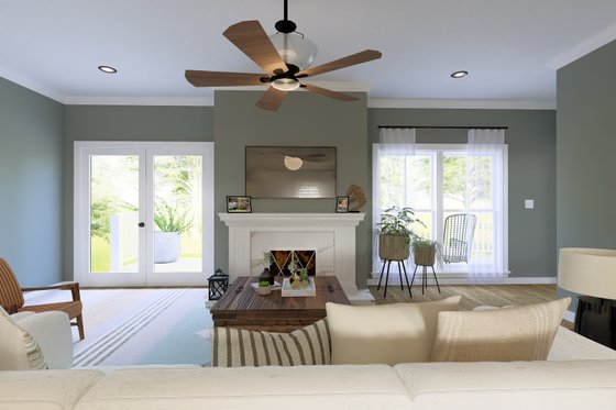 Interior - Family Room for Farmhouse House Plan #44-277 - 3 bed, 2 bath