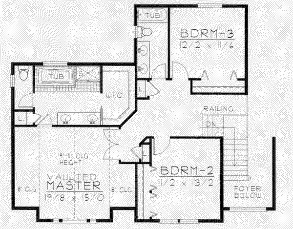 Traditional Floor Plan - Upper Floor Plan #112-134
