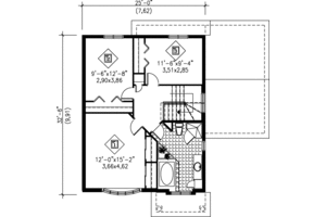 Floor Plan - Upper Floor for Traditional House Plan #25-2038 - 3 bed, 1.5 bath