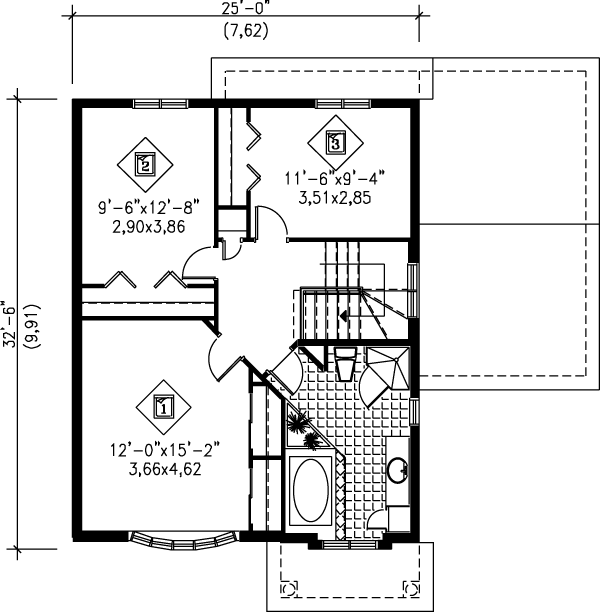 Traditional Floor Plan - Upper Floor Plan #25-2038
