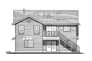 Exterior - Rear Elevation for Traditional House Plan #18-272 - 3 bed, 2 bath