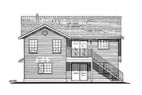 Exterior - Rear Elevation for Traditional House Plan #18-272 - 3 bed, 2 bath