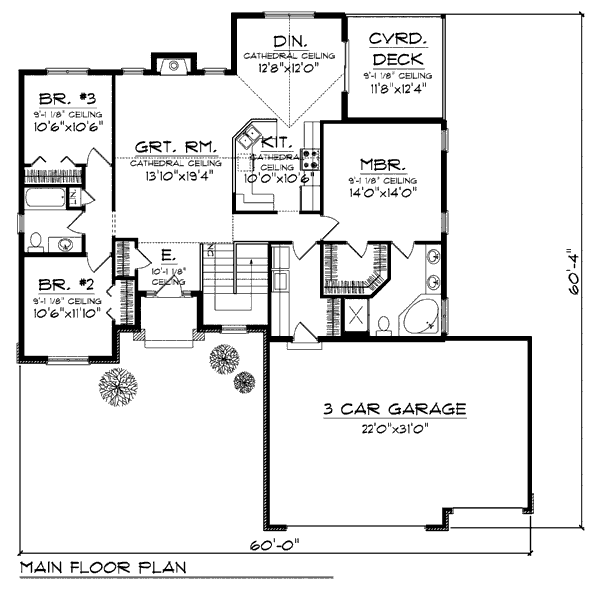 House Plan Design - Mediterranean Floor Plan - Main Floor Plan #70-928