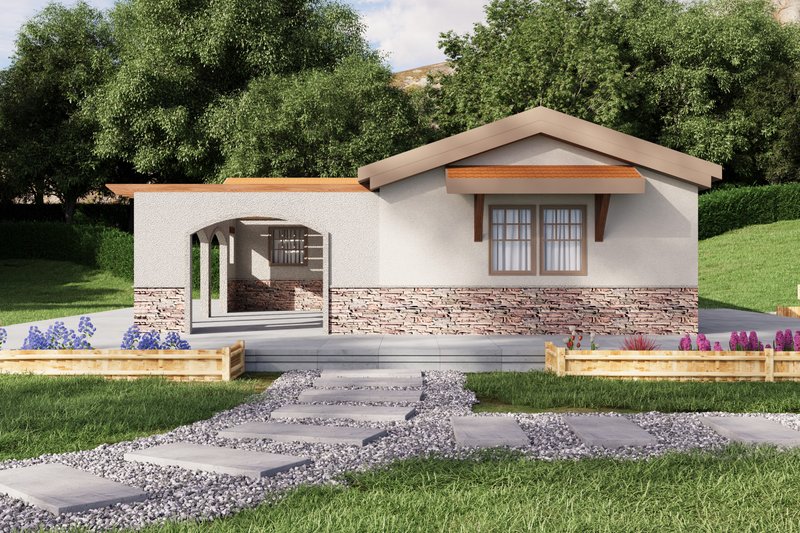 Architectural House Design - Exterior - Front Elevation 5 for Mediterranean House Plan #1106-111 - 3 bed, 1 bath