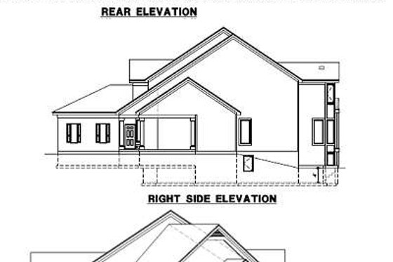 Exterior - Rear Elevation for Traditional House Plan #67-626 - 6 bed, 5.5 bath
