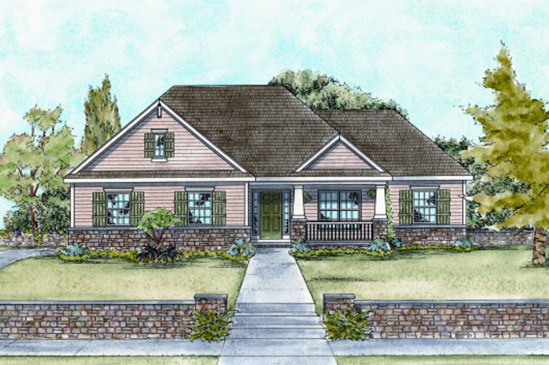 Dream House Plan - Craftsman Exterior - Front Elevation Plan #20-1715