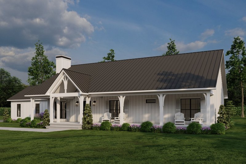 House Blueprint - Exterior - Front Elevation 3 for Farmhouse House Plan #923-384 - 3 bed, 3 bath