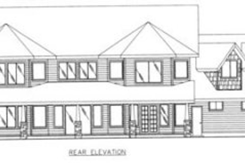Dream House Plan - Exterior - Rear Elevation for European House Plan #117-445 - 3 bed, 2 bath