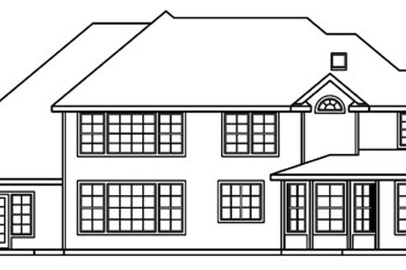 Home Plan - Exterior - Rear Elevation for European House Plan #124-515 - 5 bed, 5.5 bath