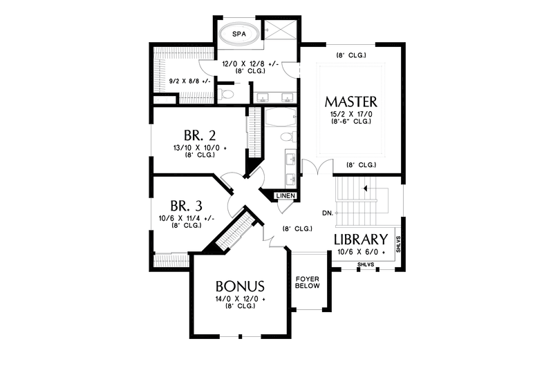 House Blueprint - Floor Plan - Upper Floor for Contemporary House Plan #48-990 - 4 bed, 2.5 bath