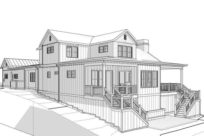Architectural House Design - Exterior - Other Elevation 4 for Farmhouse House Plan #895-173 - 4 bed, 3.5 bath