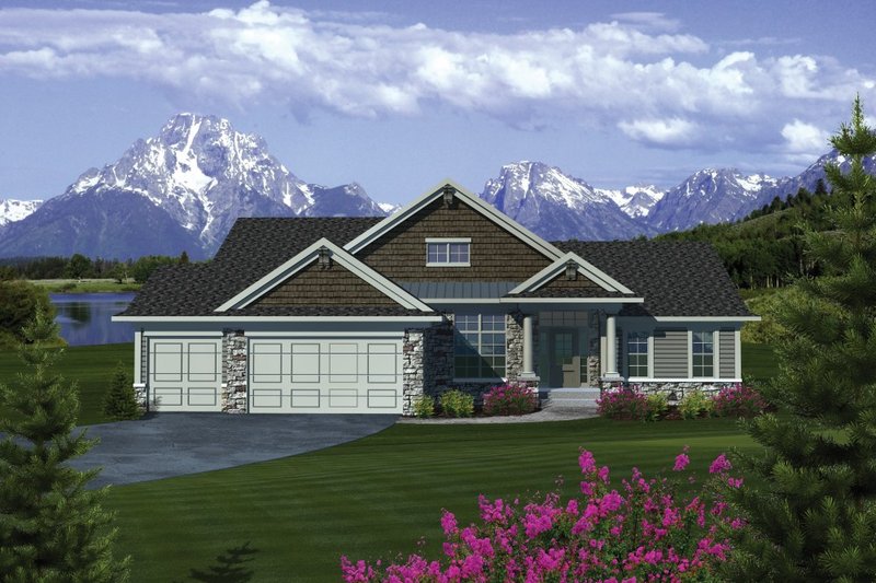 Dream House Plan - Ranch Exterior - Front Elevation Plan #70-1085