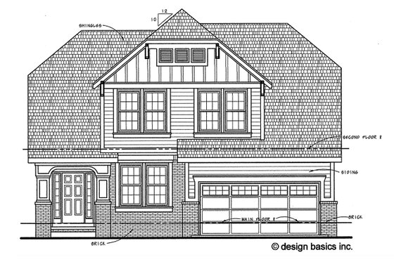 Exterior - Front Elevation 3 for Bungalow House Plan #20-1232 - 3 bed, 2.5 bath