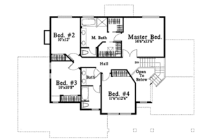 Traditional Style House Plan - 4 Beds 2.5 Baths 2434 Sq/Ft Plan #78-125 ...