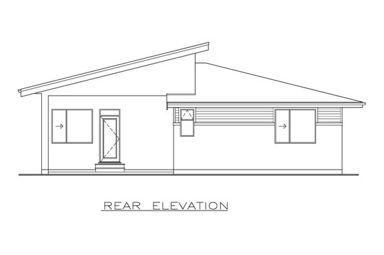 Exterior - Rear Elevation for Contemporary House Plan #1100-60 - 3 bed, 4 bath