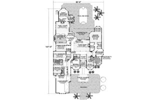 Floor Plan - Main Floor for Mediterranean House Plan #420-220 - 6 bed, 5 bath