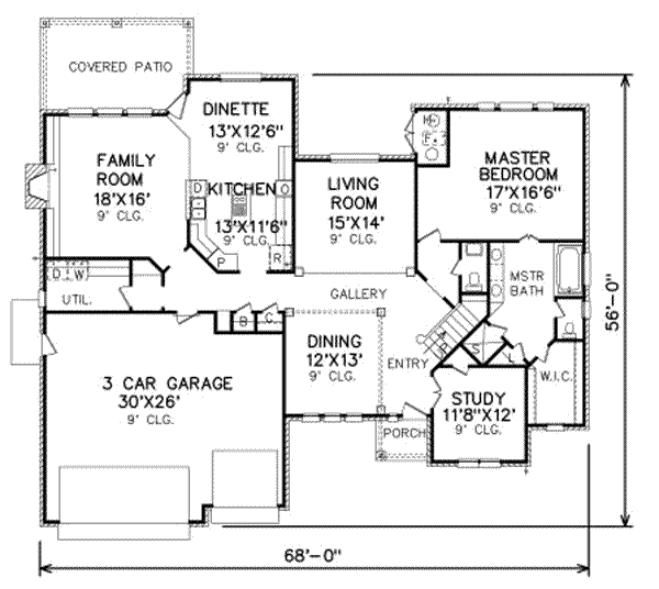 Traditional Floor Plan - Main Floor Plan #65-274